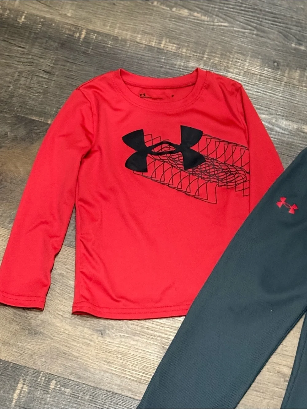 Under Armour Boys Red & Gray Active Set - Logo Top and Pants